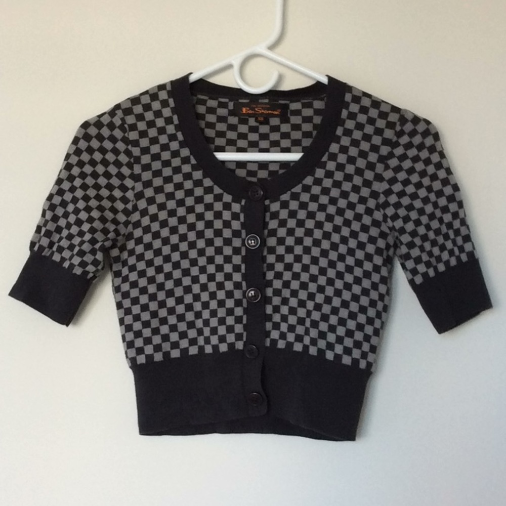 Ben Sherman checkered cropped cardigan